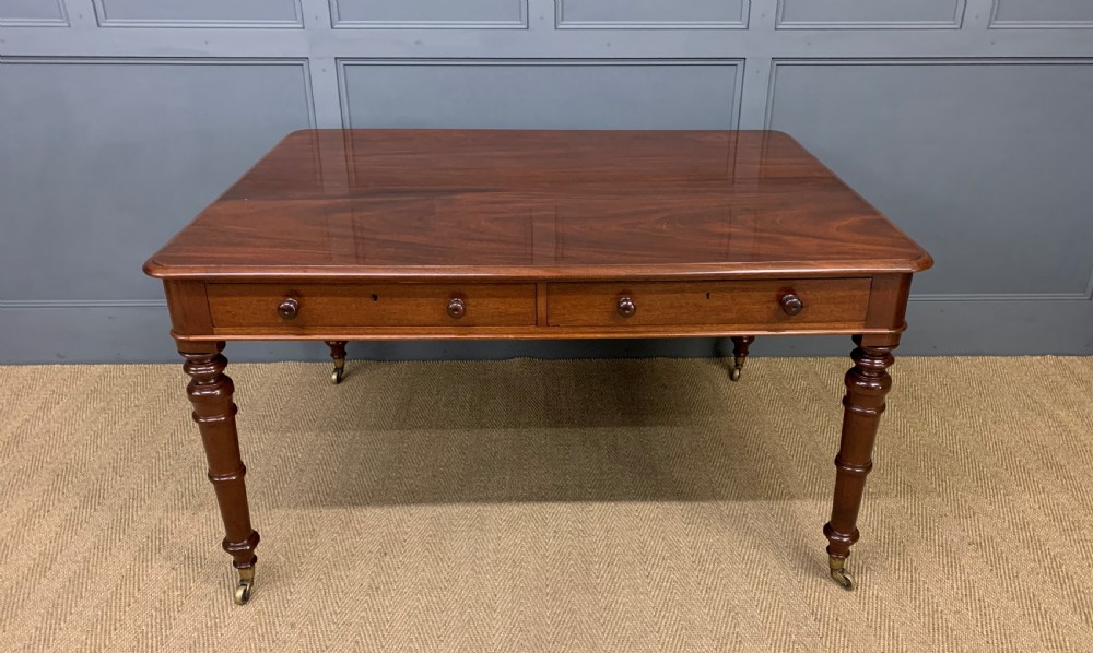 Victorian Mahogany Partners Writing Table View VI