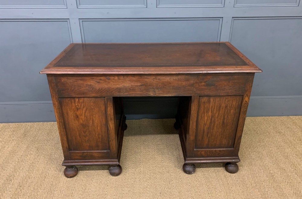 Carved Oak Pedestal  Desk View XVIII