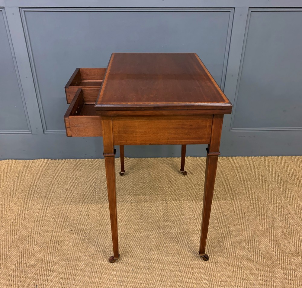 Edwardian Inlaid Mahogany Card Table View IV