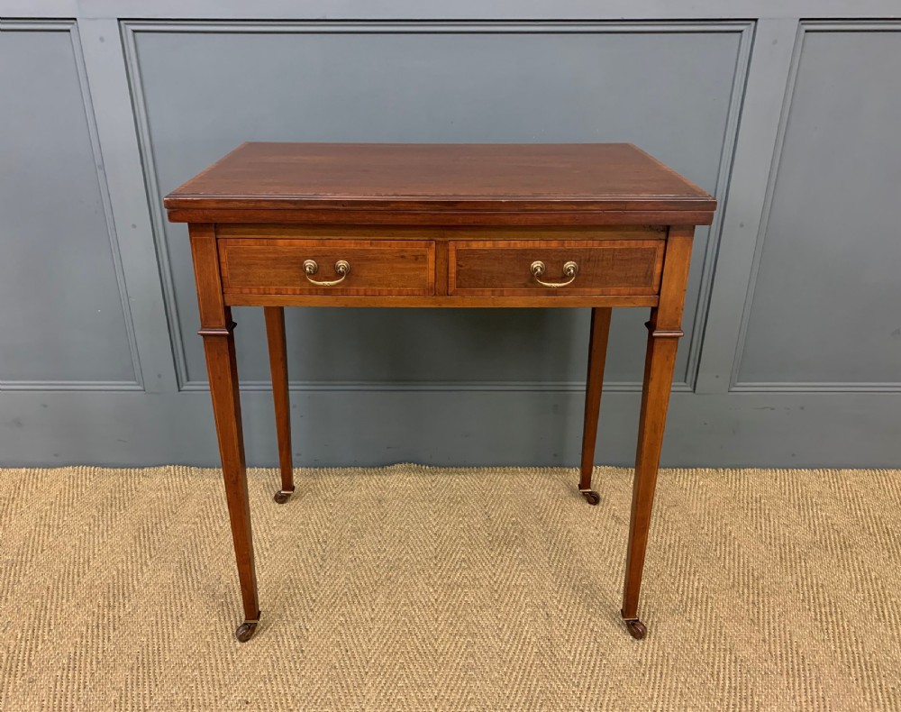 Edwardian Inlaid Mahogany Card Table View VI