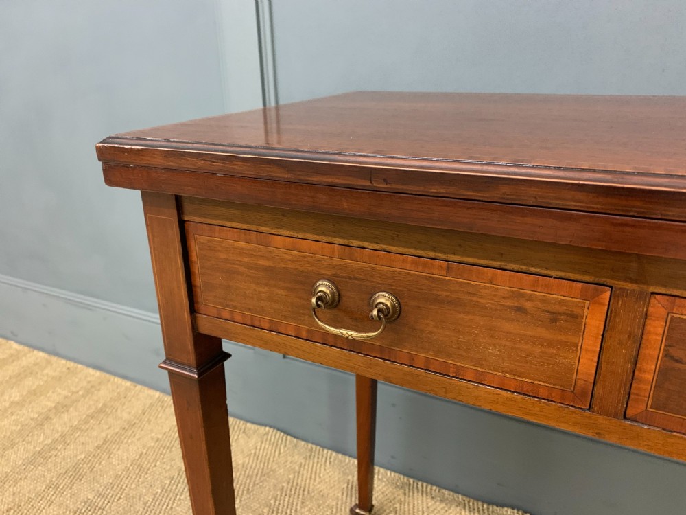 Edwardian Inlaid Mahogany Card Table View VIII