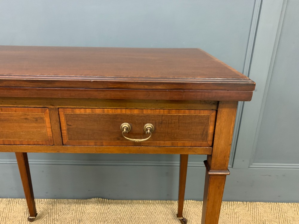 Edwardian Inlaid Mahogany Card Table View IX
