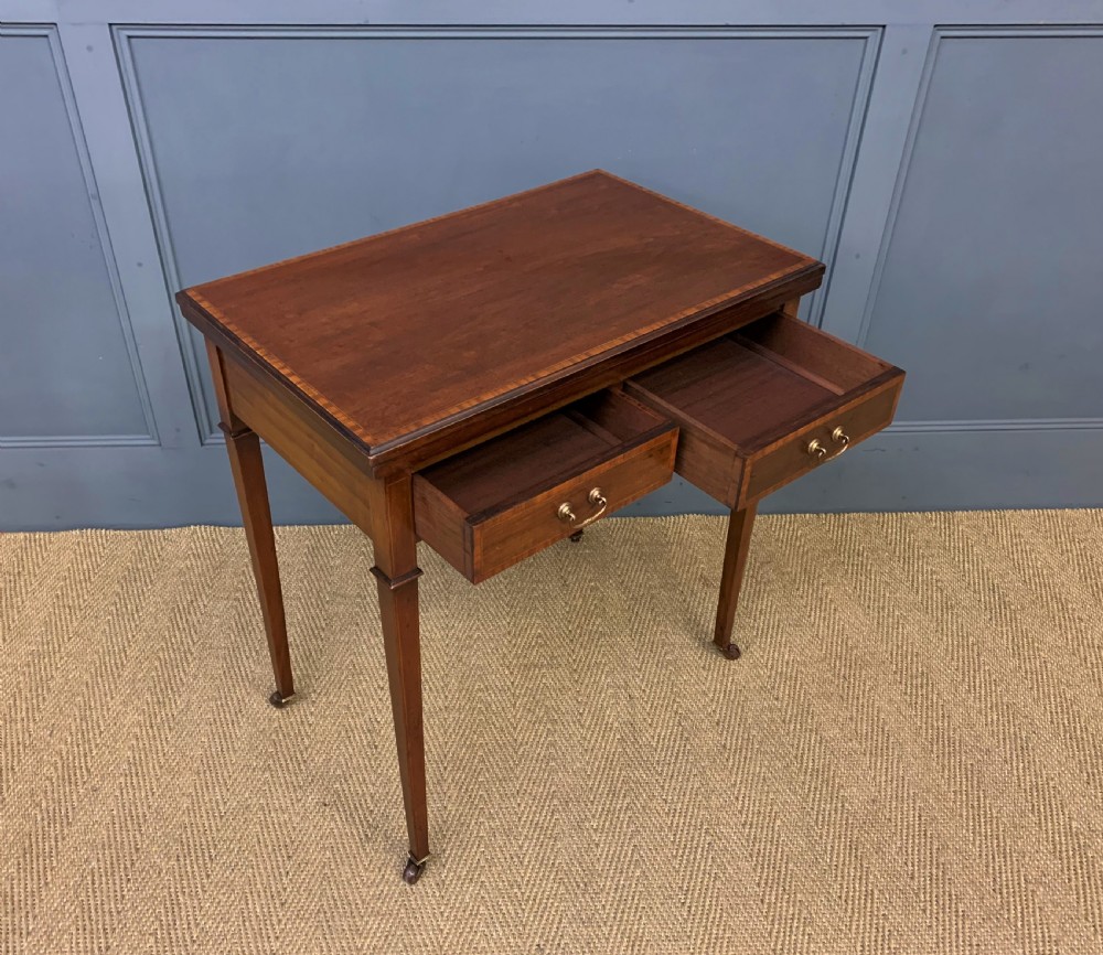 Edwardian Inlaid Mahogany Card Table View XIII