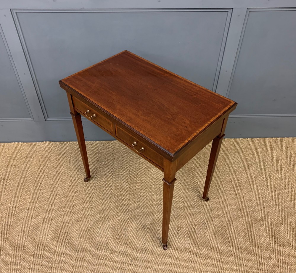 Edwardian Inlaid Mahogany Card Table View XIV