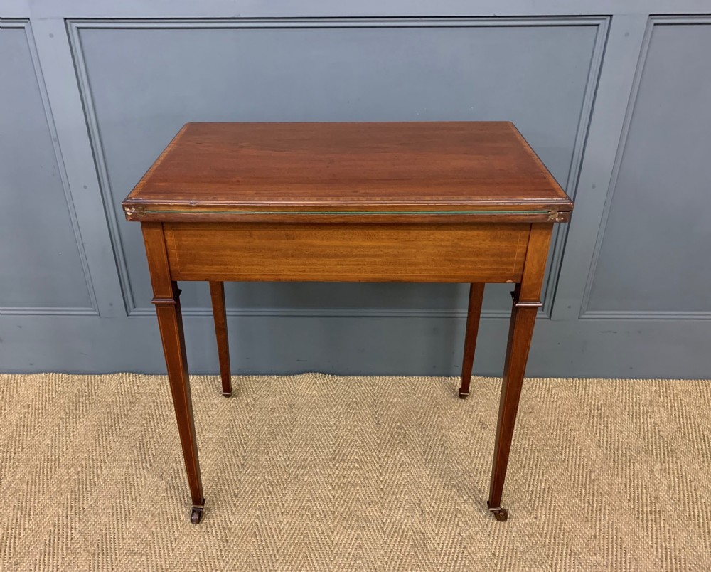Edwardian Inlaid Mahogany Card Table View XVI