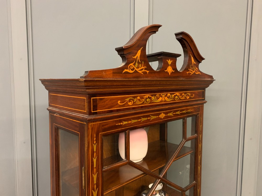 Edwardian Inlaid Mahogany Display Cabinet View XVII
