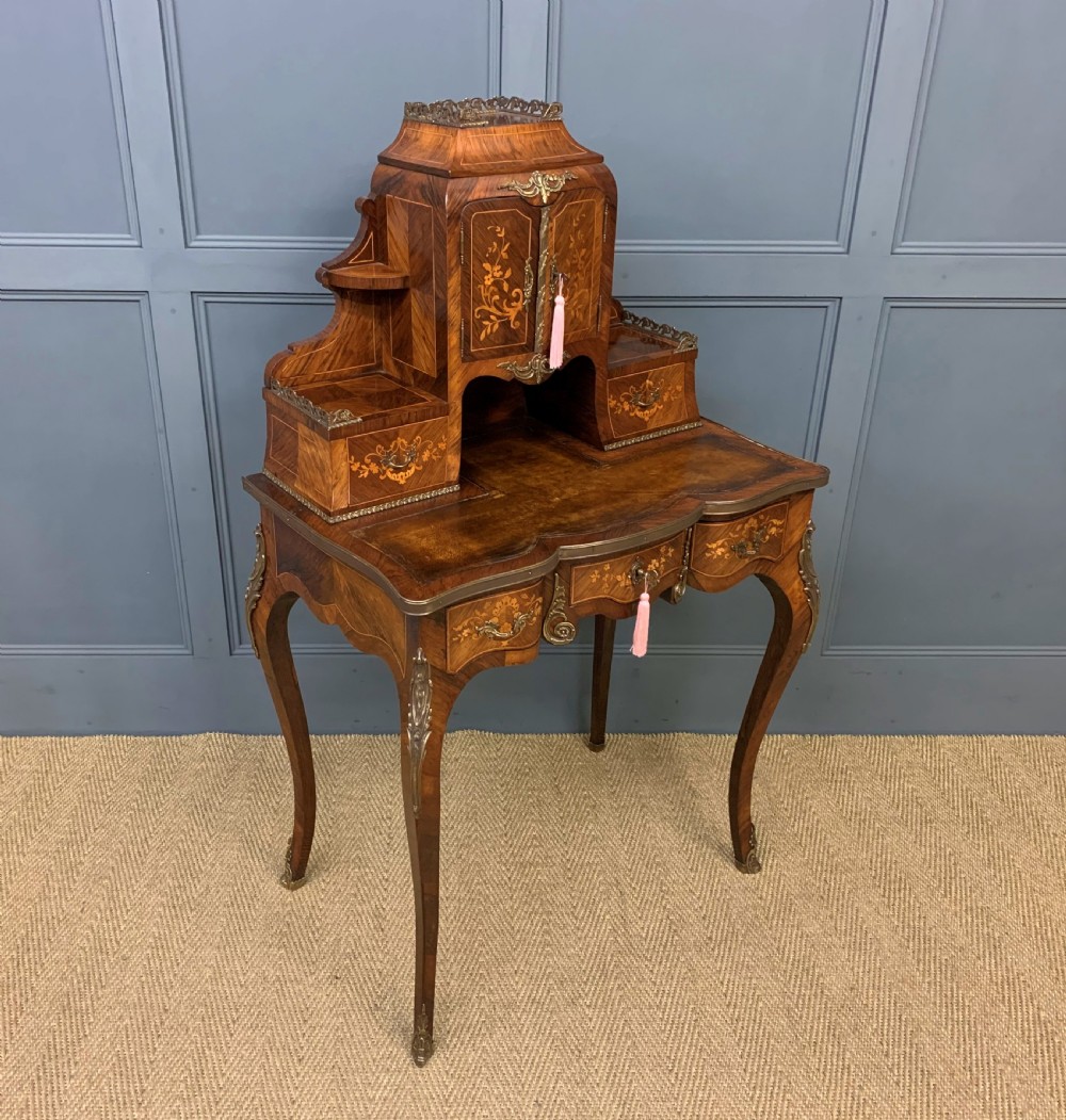 Late 19th Century Inlaid Kingwood Bonheur Du Jour