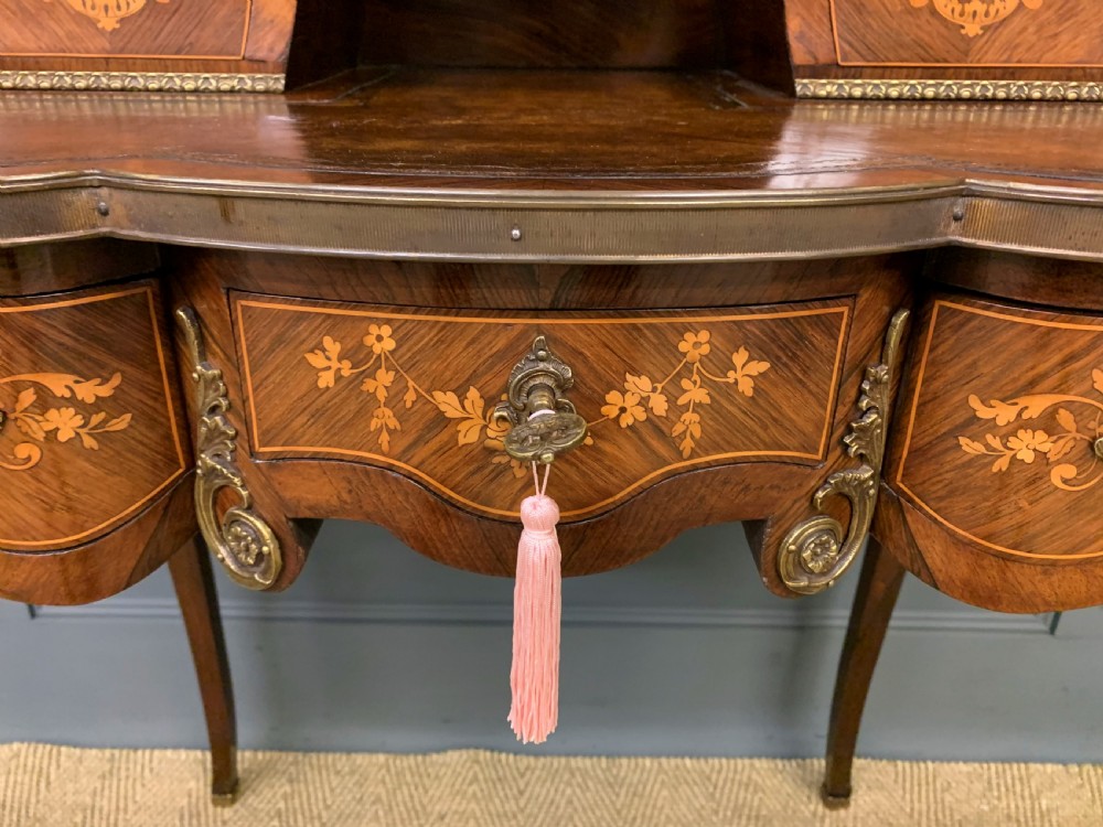 Late 19th Century Inlaid Kingwood Bonheur Du Jour View X