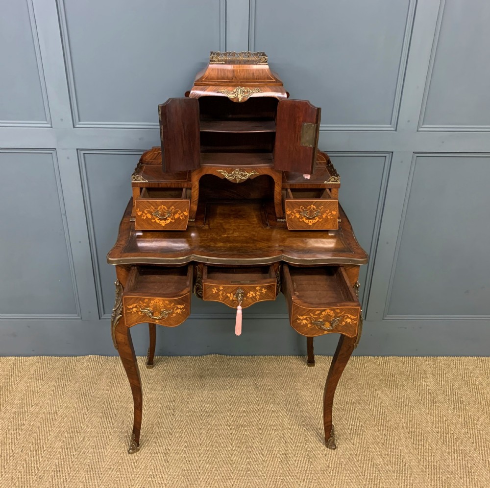 Late 19th Century Inlaid Kingwood Bonheur Du Jour View XI