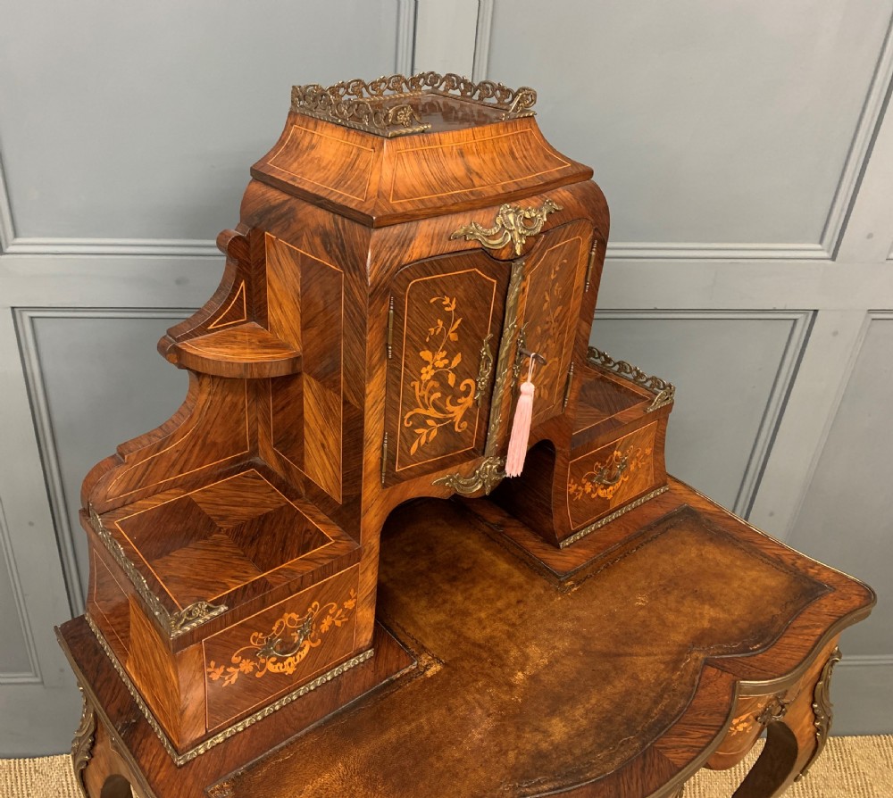 Late 19th Century Inlaid Kingwood Bonheur Du Jour View XIII