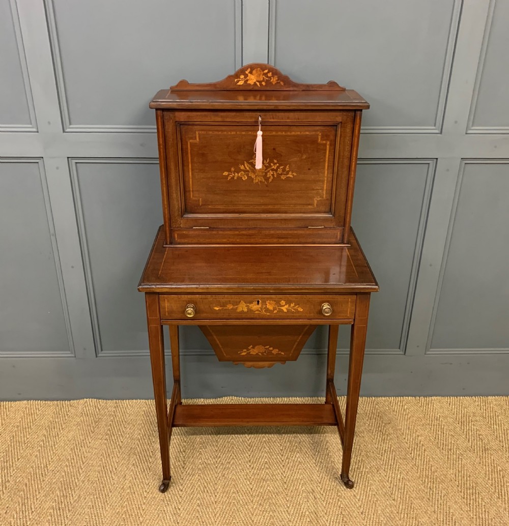 Edwardian Inlaid Mahogany Bonheur Du Jour