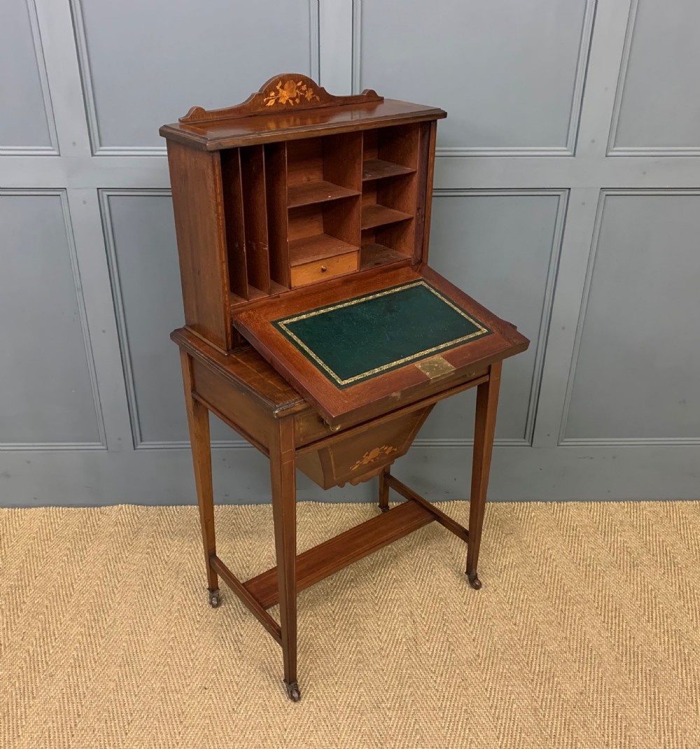 Edwardian Inlaid Mahogany Bonheur Du Jour View IV