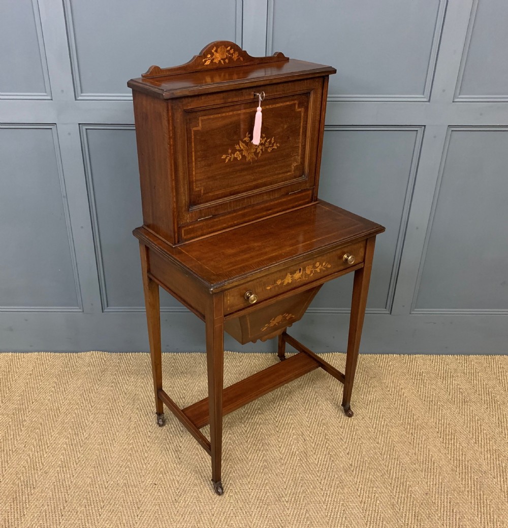 Edwardian Inlaid Mahogany Bonheur Du Jour View V