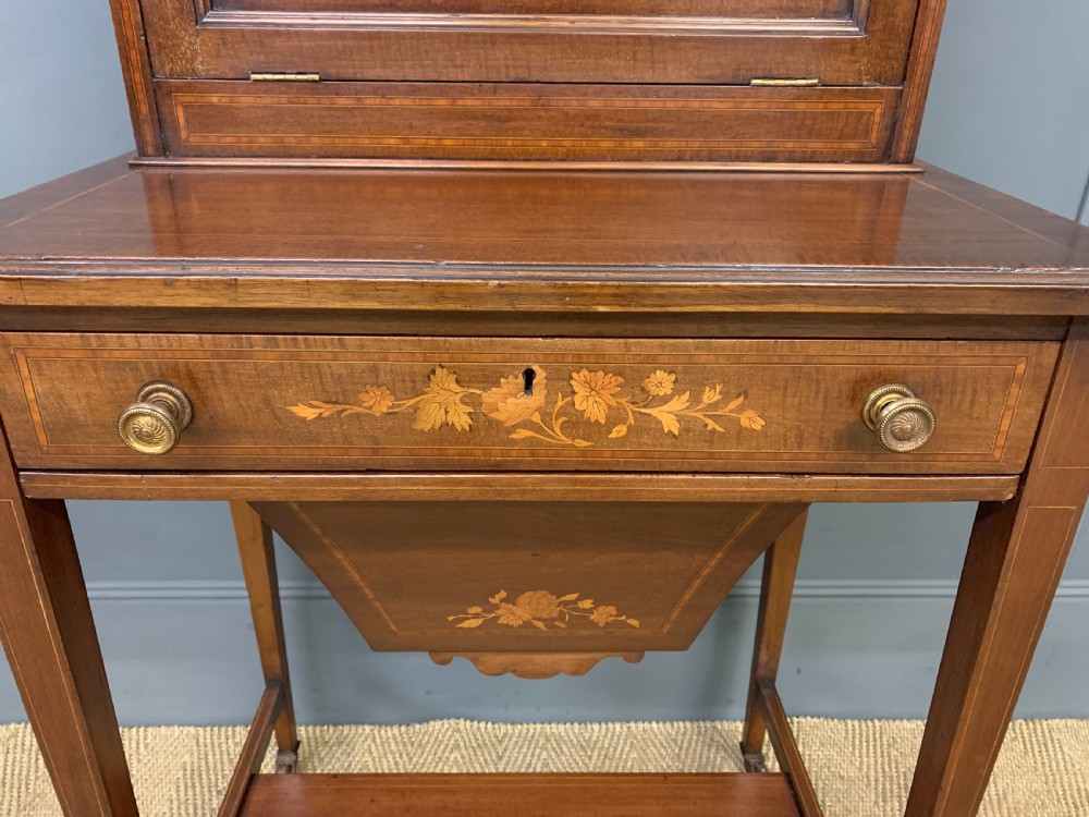 Edwardian Inlaid Mahogany Bonheur Du Jour View IX
