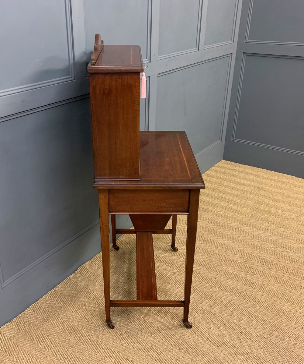 Edwardian Inlaid Mahogany Bonheur Du Jour View XIII