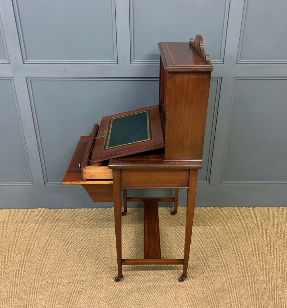 Edwardian Inlaid Mahogany Bonheur Du Jour View XVIII