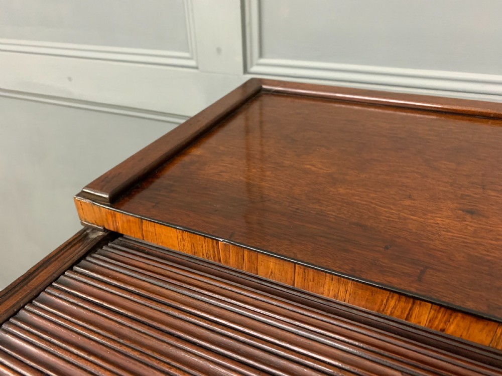 Georgian Mahogany Double Sided Tambour Roll Top Desk View VIII