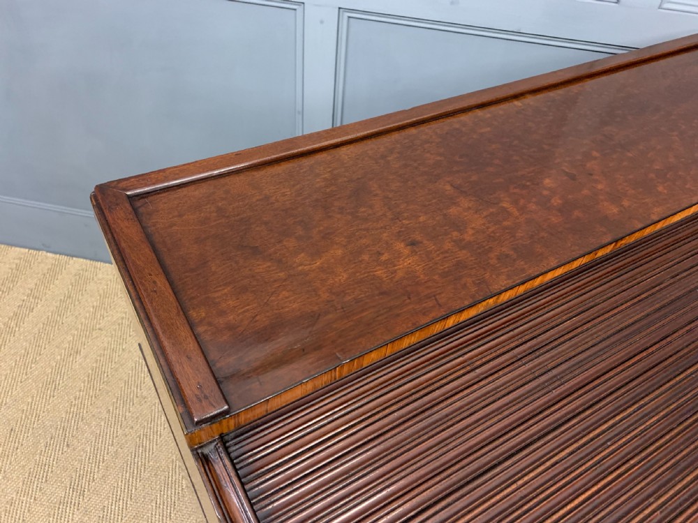 Georgian Mahogany Double Sided Tambour Roll Top Desk View XXI