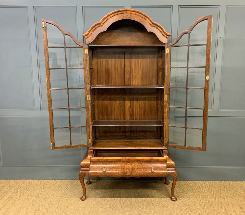 Burr Walnut Dome Topped Display Cabinet View II