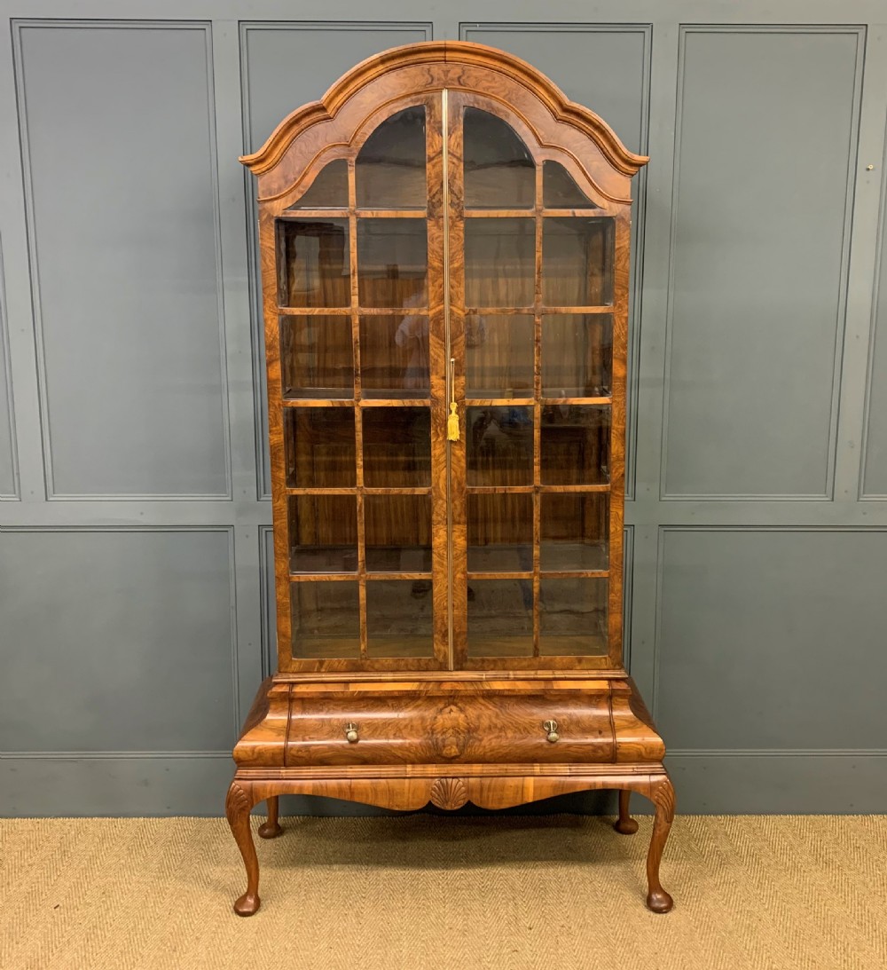 Burr Walnut Dome Topped Display Cabinet View VI