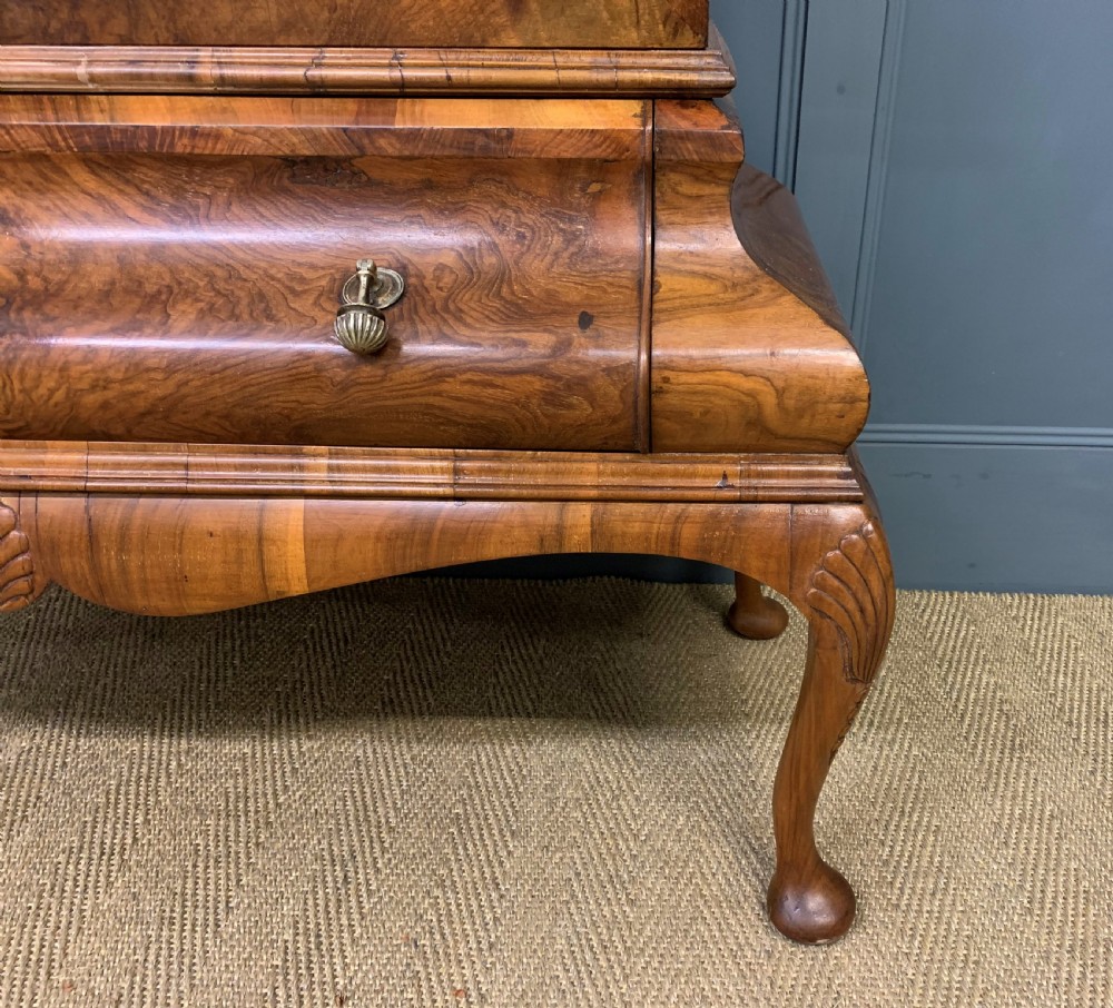 Burr Walnut Dome Topped Display Cabinet View IX