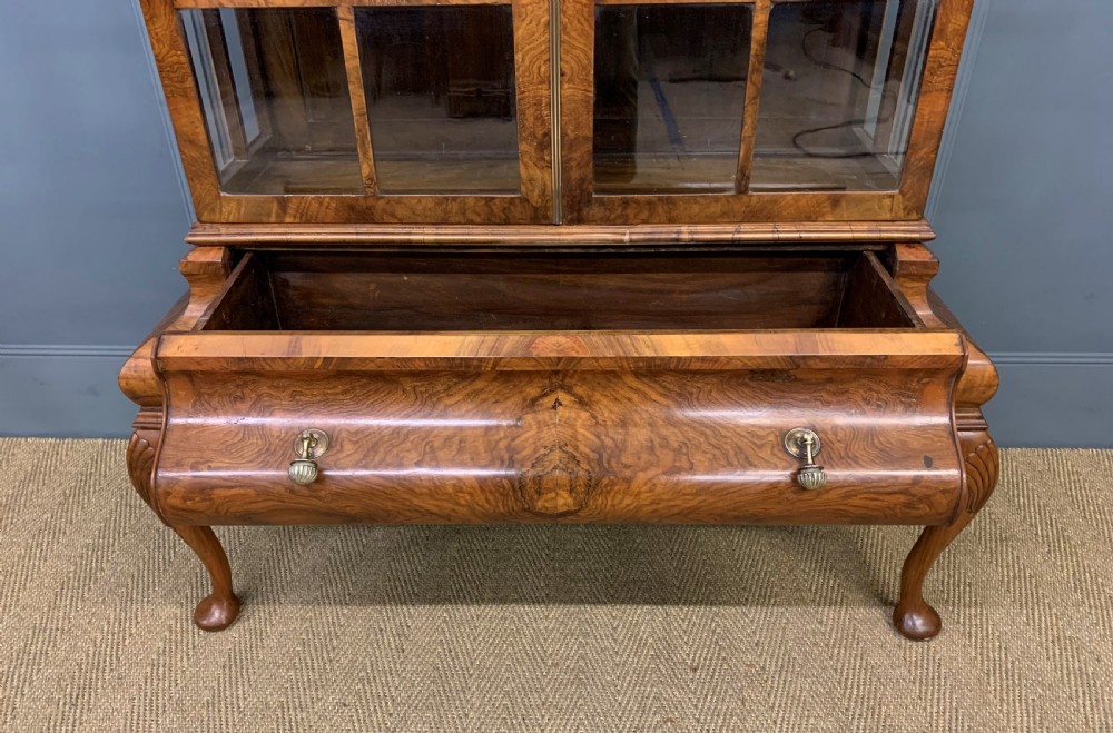 Burr Walnut Dome Topped Display Cabinet View X