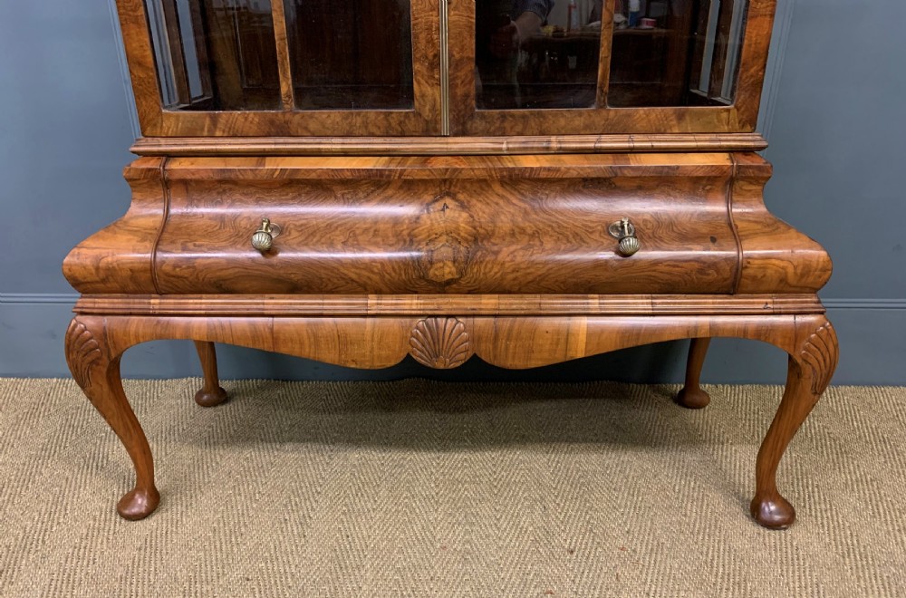 Burr Walnut Dome Topped Display Cabinet View XI