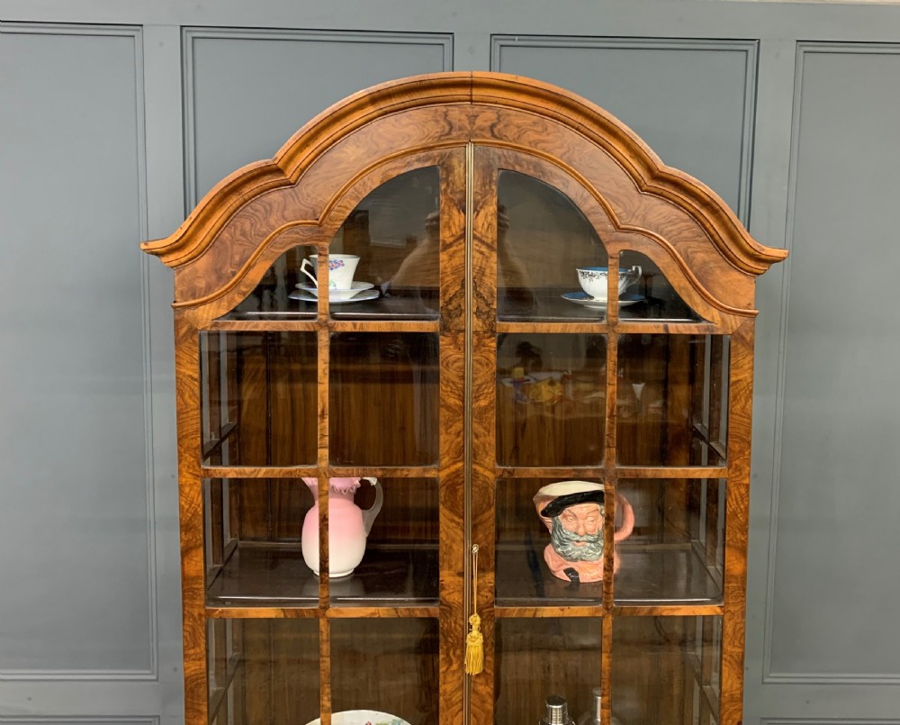 Burr Walnut Dome Topped Display Cabinet View XIII