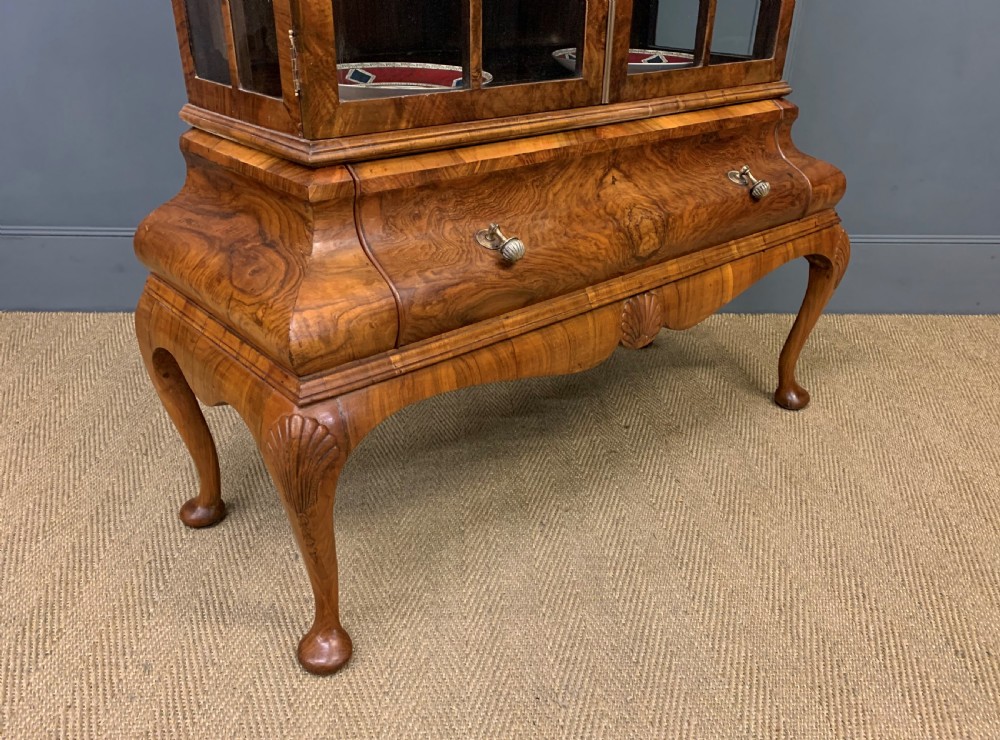 Burr Walnut Dome Topped Display Cabinet View XV