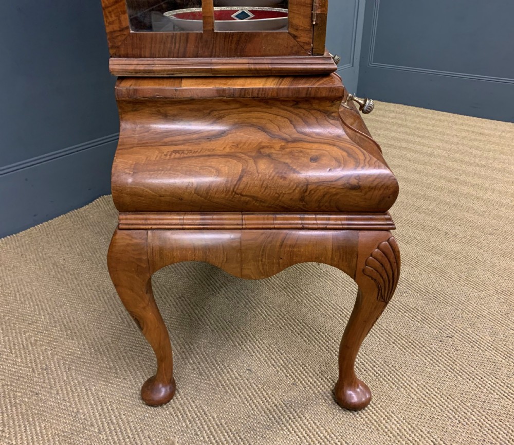 Burr Walnut Dome Topped Display Cabinet View XVI