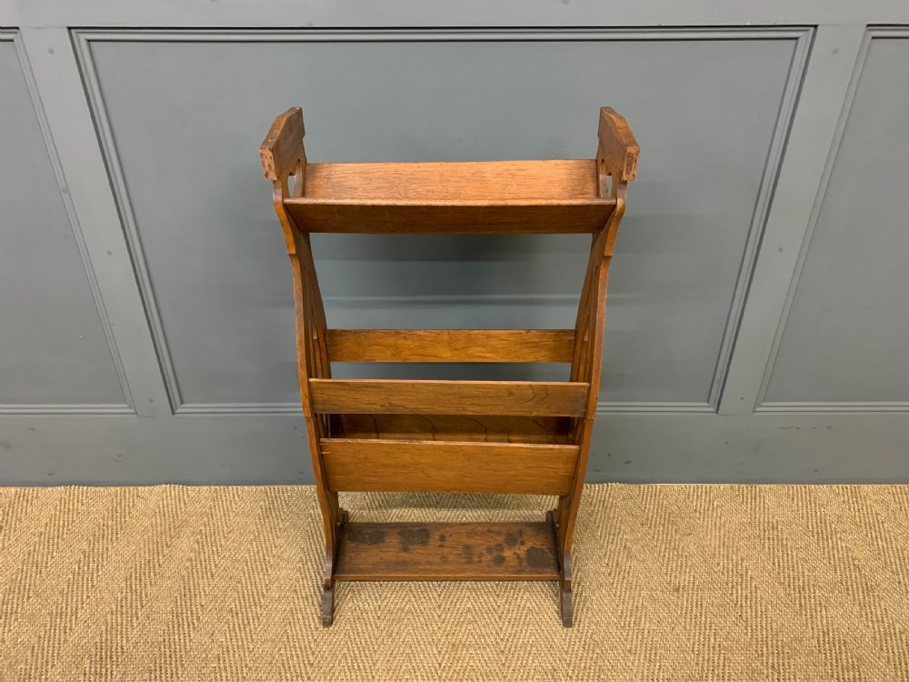 Arts and Crafts Oak Magazine Rack View II