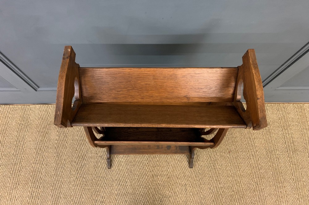 Arts and Crafts Oak Magazine Rack View III