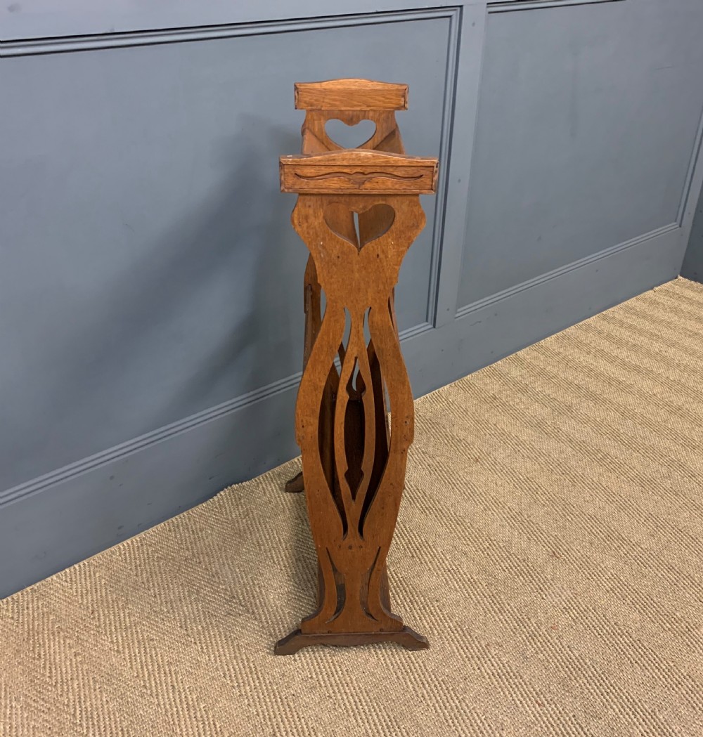 Arts and Crafts Oak Magazine Rack View IV