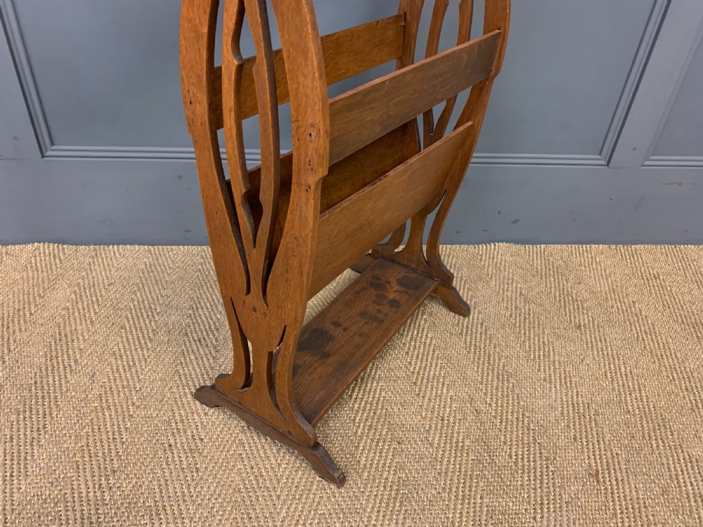 Arts and Crafts Oak Magazine Rack View VI