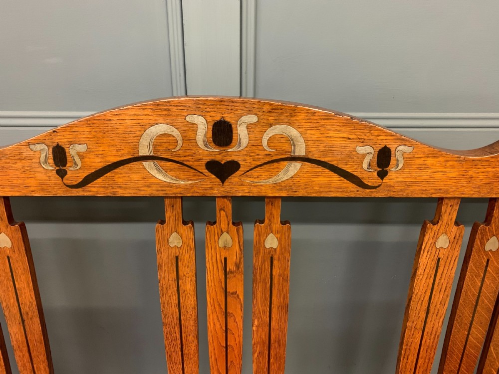 Arts and Crafts Inlaid Bench View II