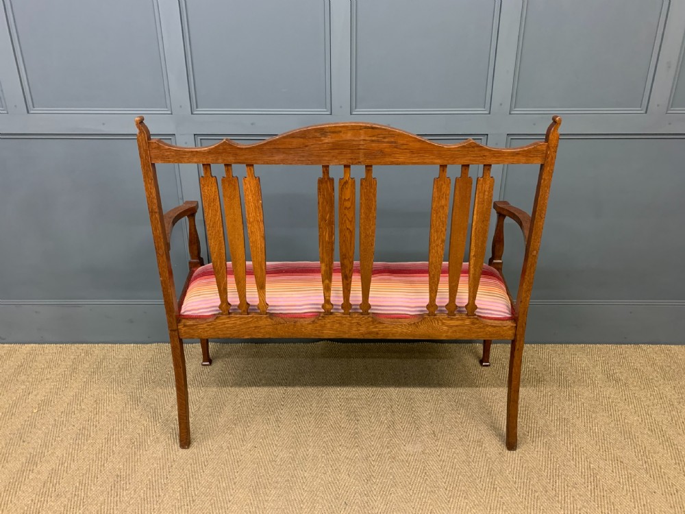 Arts and Crafts Inlaid Bench View V