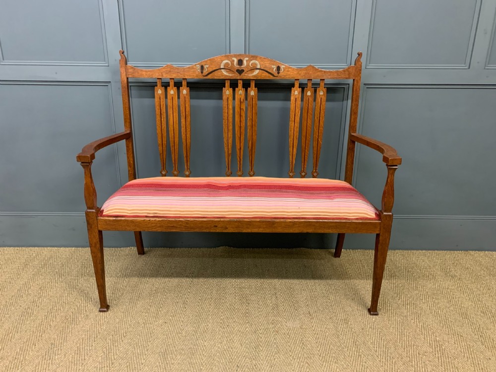 Arts and Crafts Inlaid Bench View VI