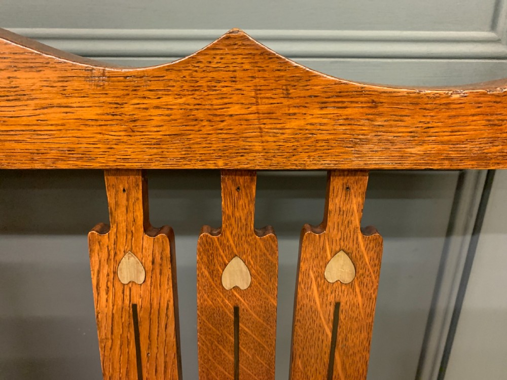 Arts and Crafts Inlaid Bench View VII