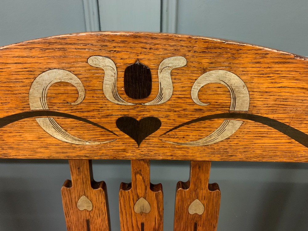 Arts and Crafts Inlaid Bench View IX