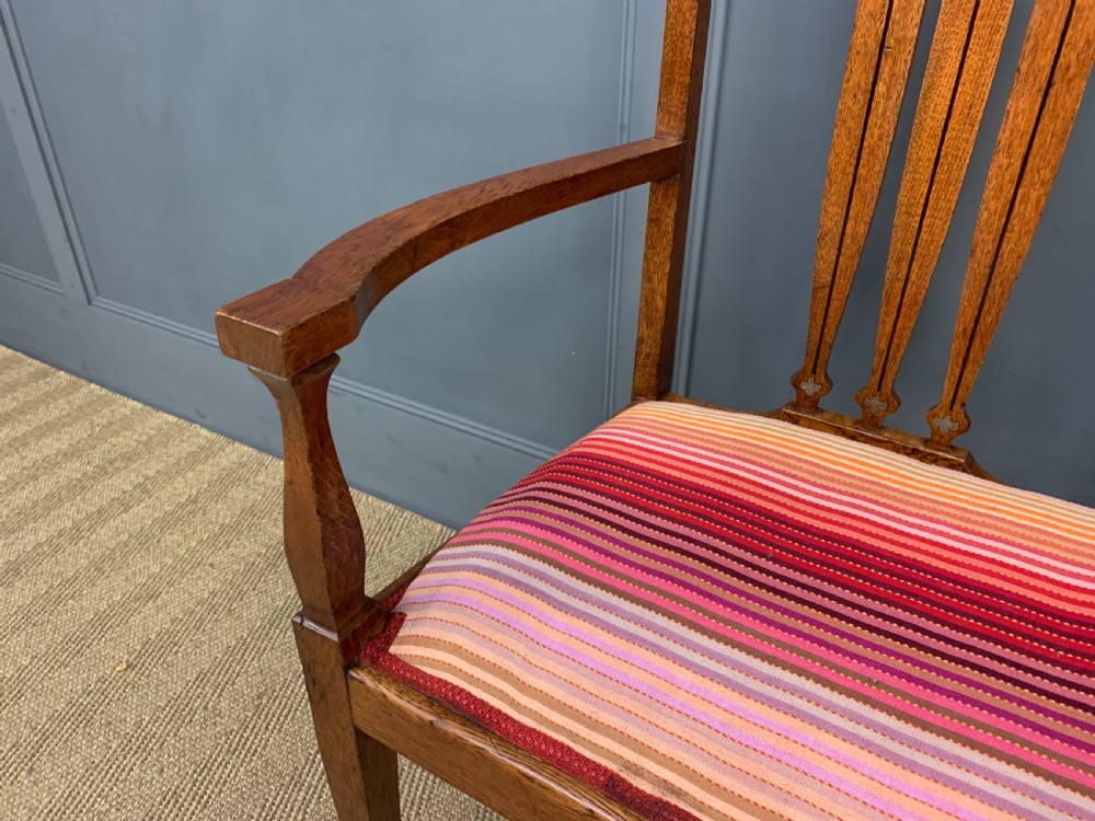 Arts and Crafts Inlaid Bench View X