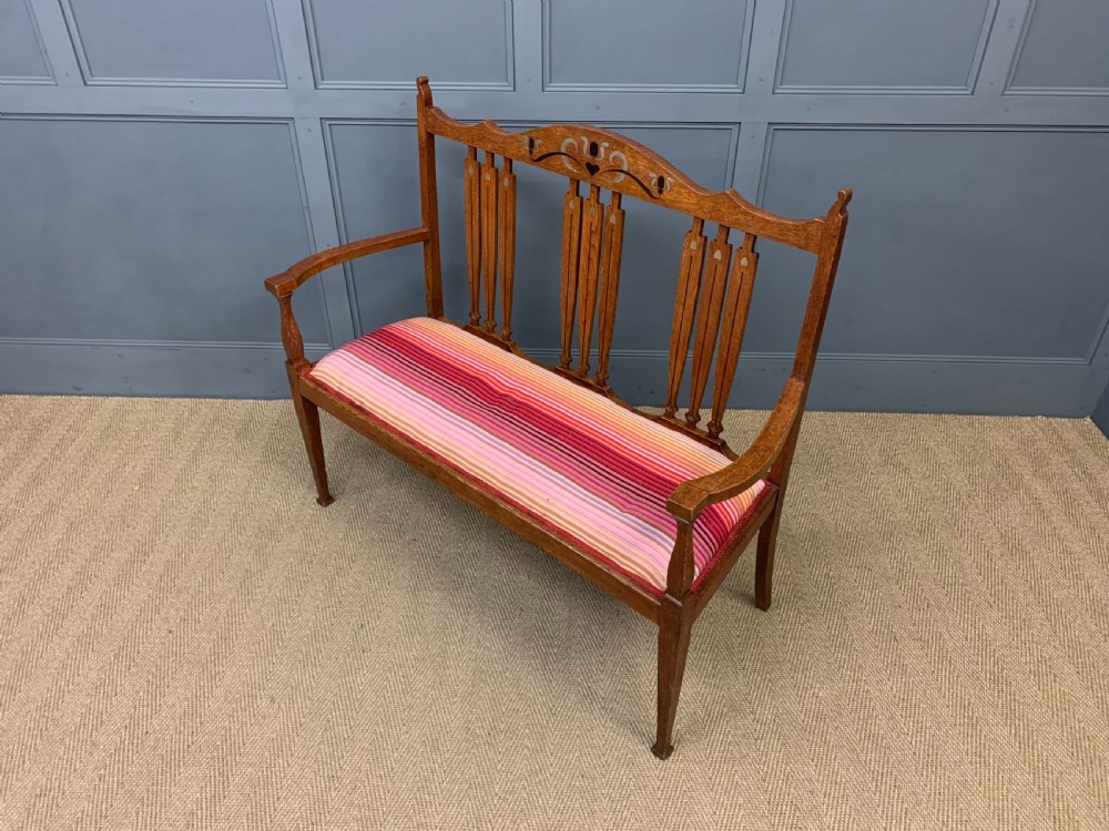 Arts and Crafts Inlaid Bench View XIII
