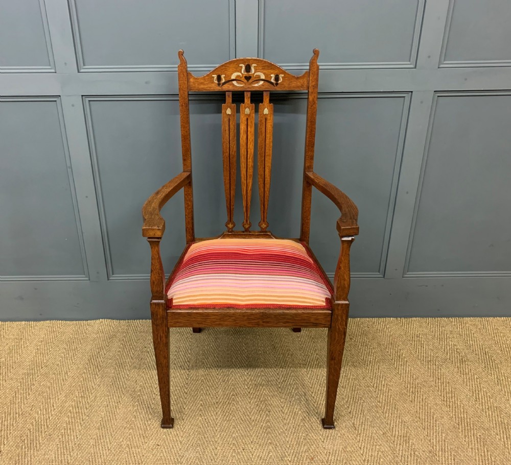 Arts and Crafts Inlaid Armchair View II