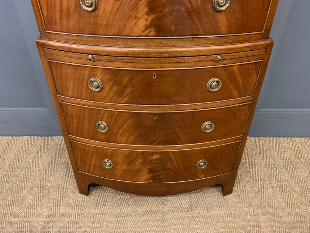 Flame Mahogany Bow Fronted Chest on Chest View VI