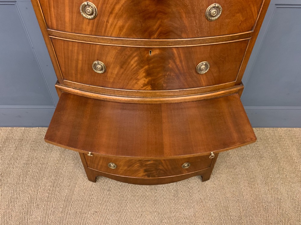 Flame Mahogany Bow Fronted Chest on Chest View XI