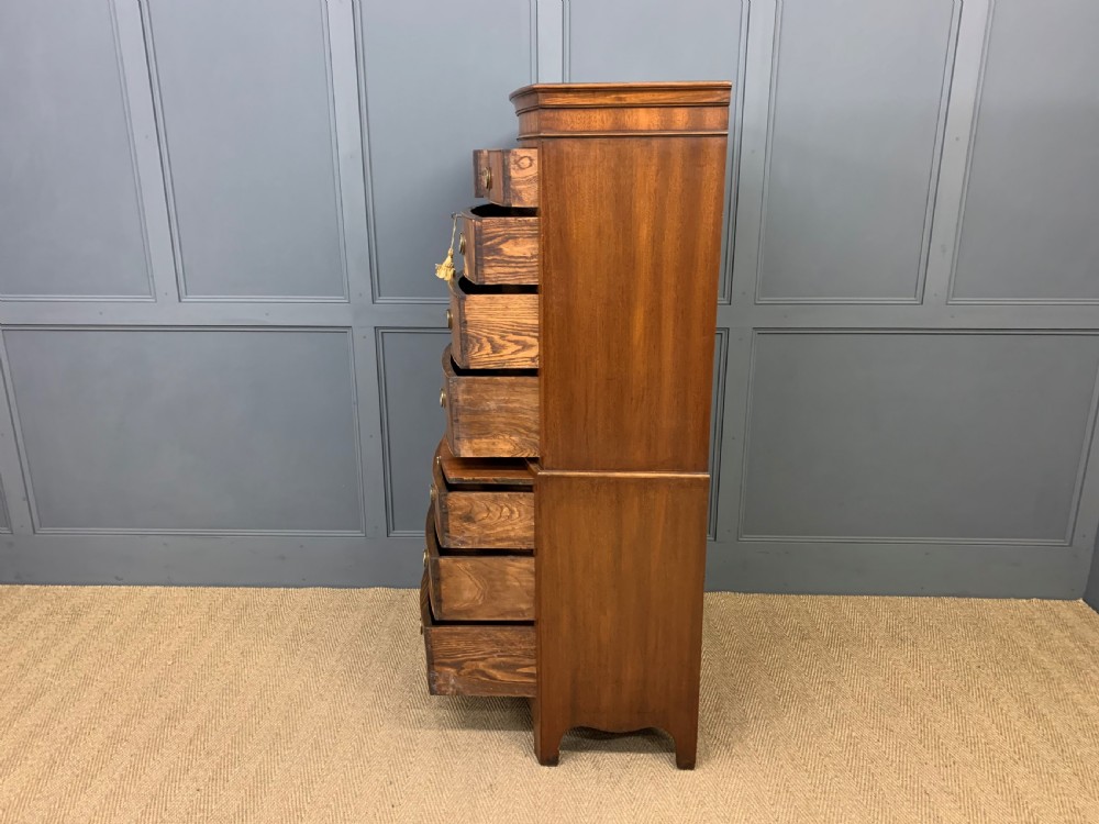 Flame Mahogany Bow Fronted Chest on Chest View XIV
