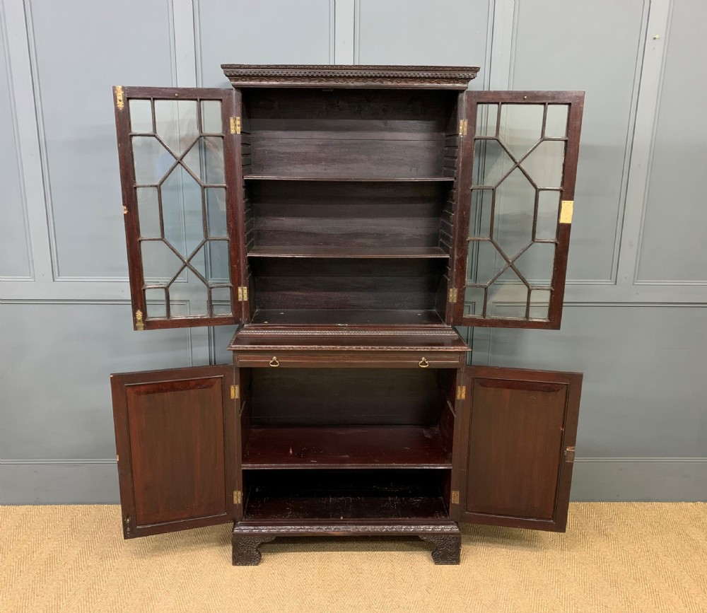 19th Century Carved Mahogany Bookcase View XIV