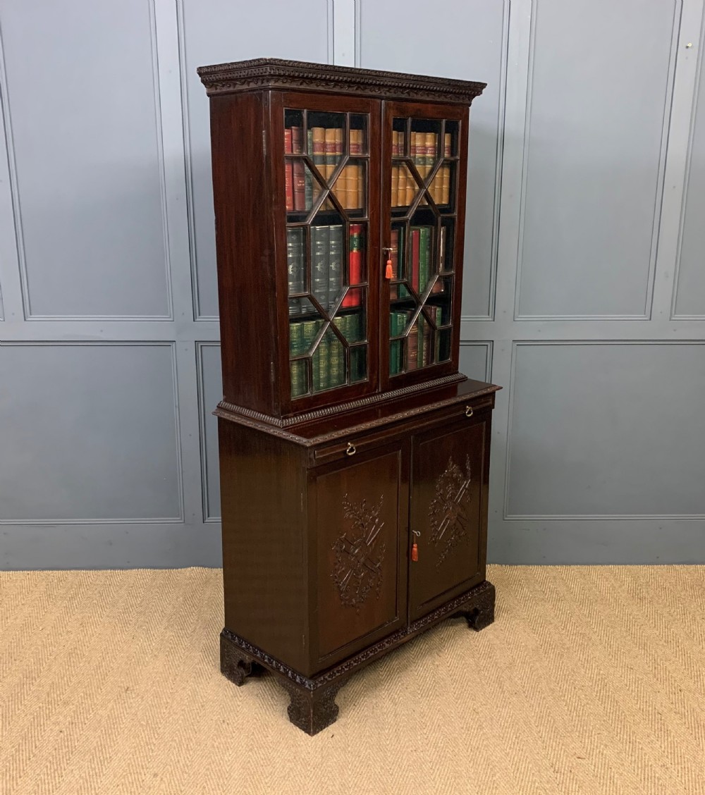 19th Century Carved Mahogany Bookcase View XVIII