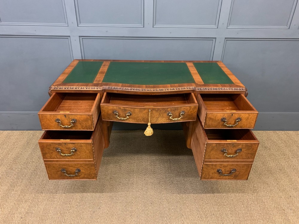 Burr Walnut Writing Desk View III