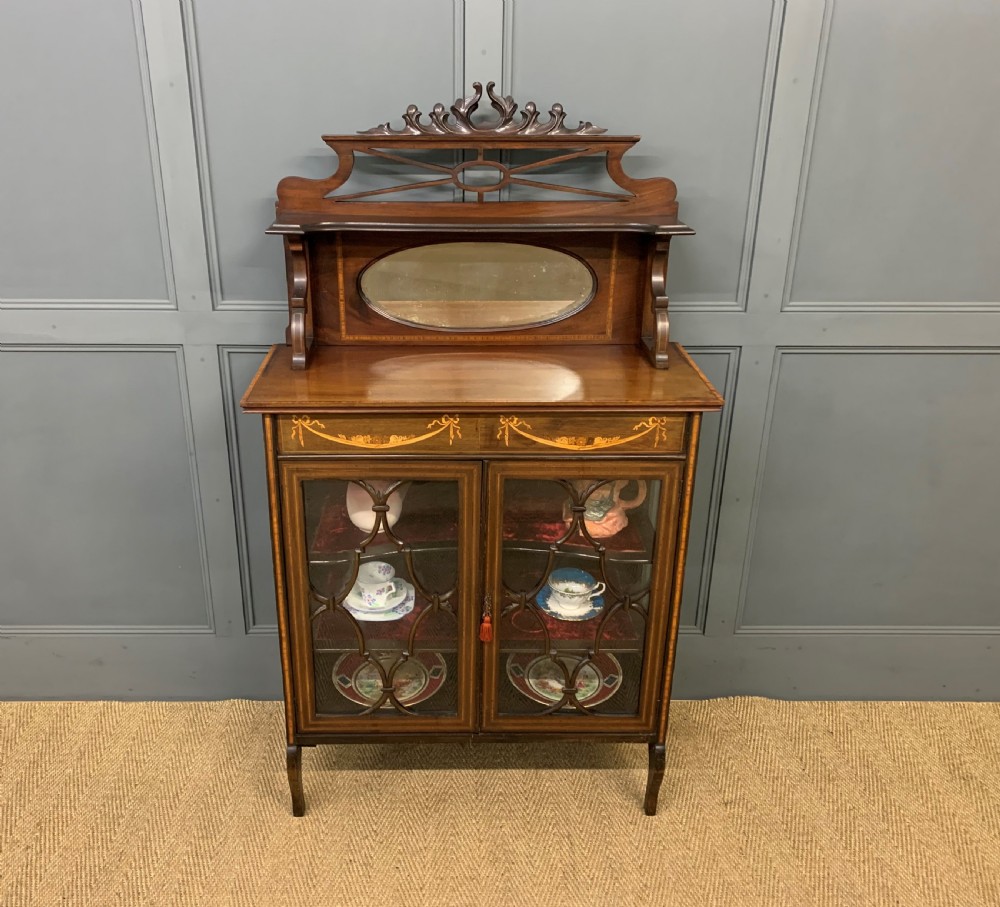 Inlaid Mahogany Display Cabinet