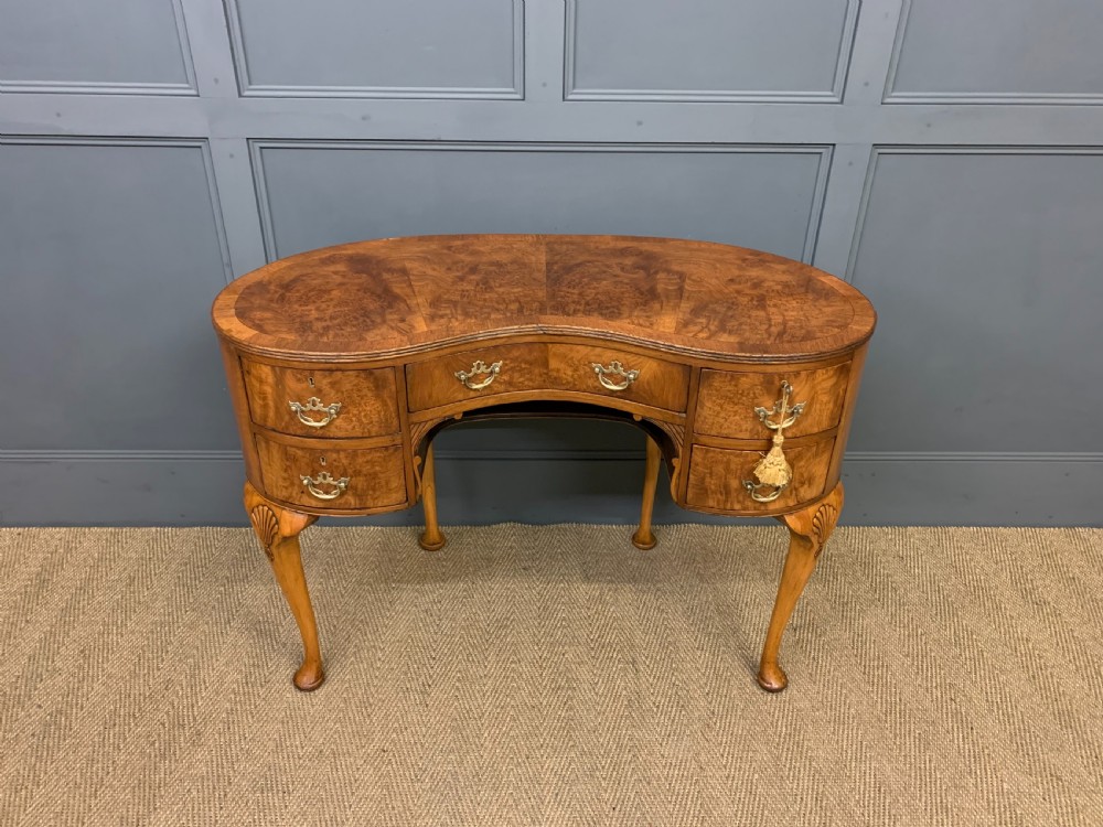 Burr Walnut Kidney Shaped Table